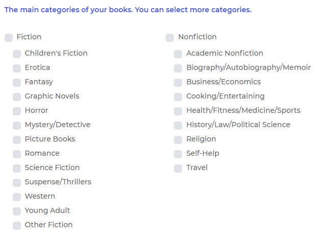 PublishDrive - Categories