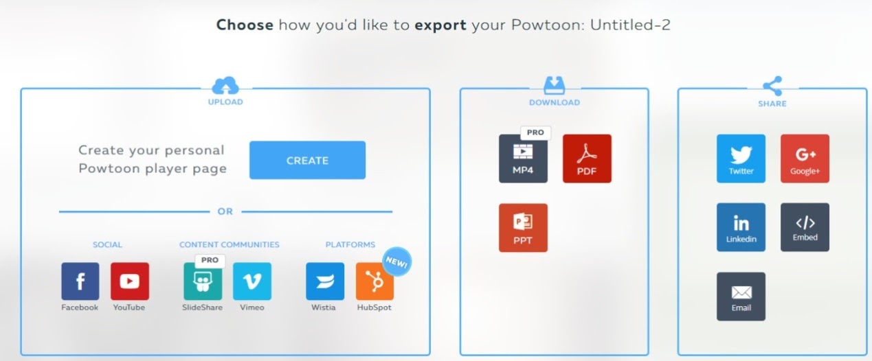 Powtoon- Export and share