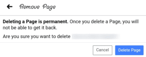 how to delete facebook-delete page
