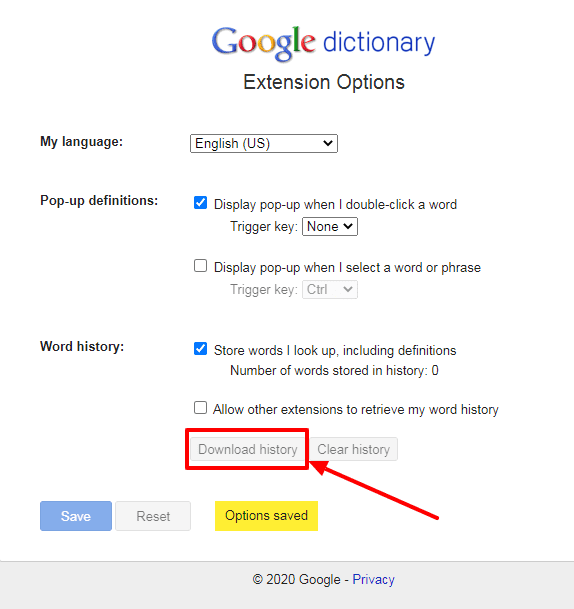 Google Dictionary Extension--step 5