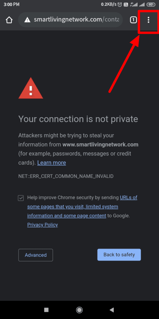 how to fix insecure connection chrome